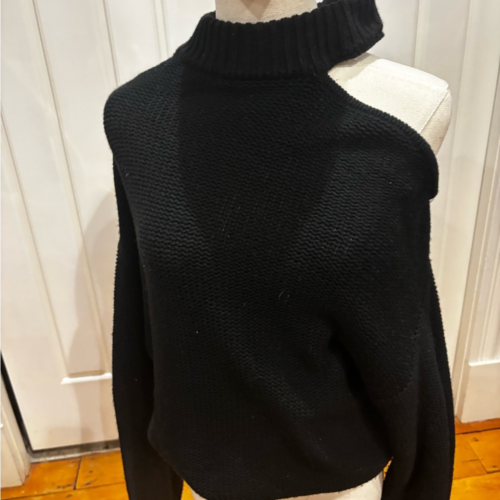 Misa Los Angeles Black Off-the-Shoulder Sweater